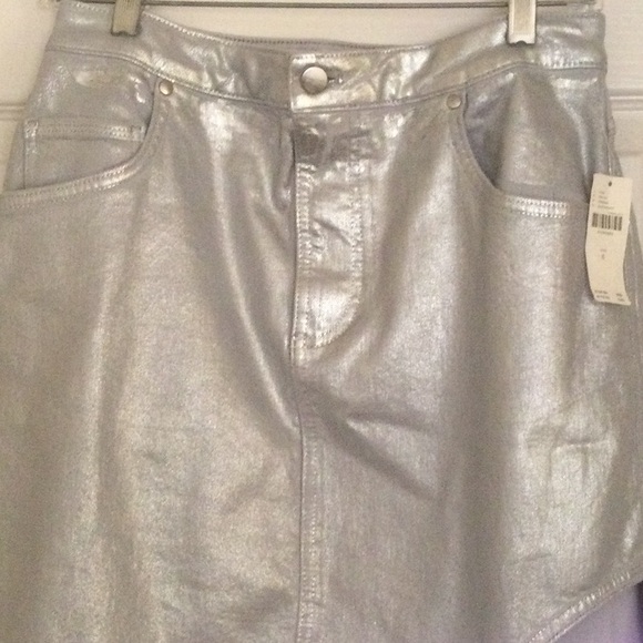 Anthropologie Pilcro Side-Slit Maxi Skirt-Silver-Size 8-NWT - Picture 6 of 8